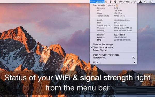 WiFi无线信号强度浏览器Mac截图