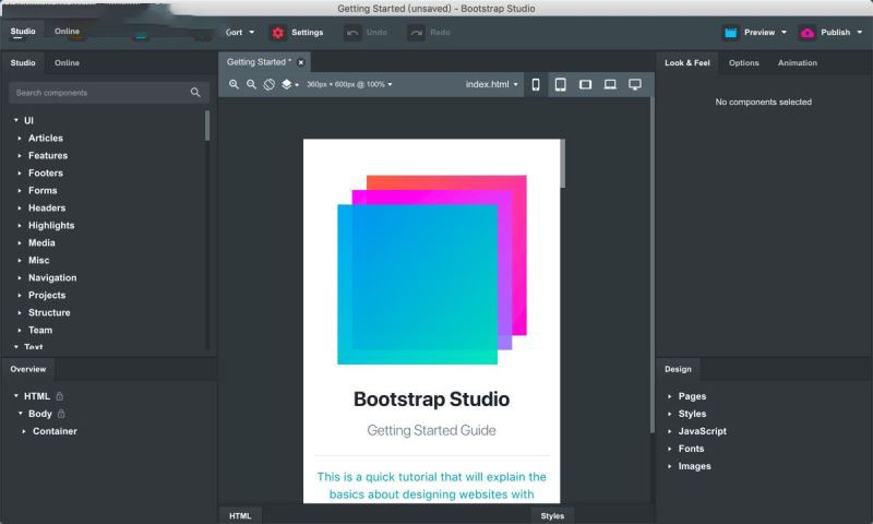 Bootstrap Studio for Mac截图