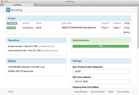 Syncthing Mac截图