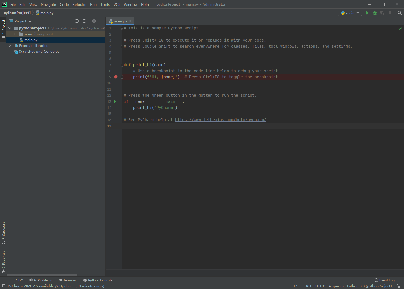 Pycharm Community Mac截图