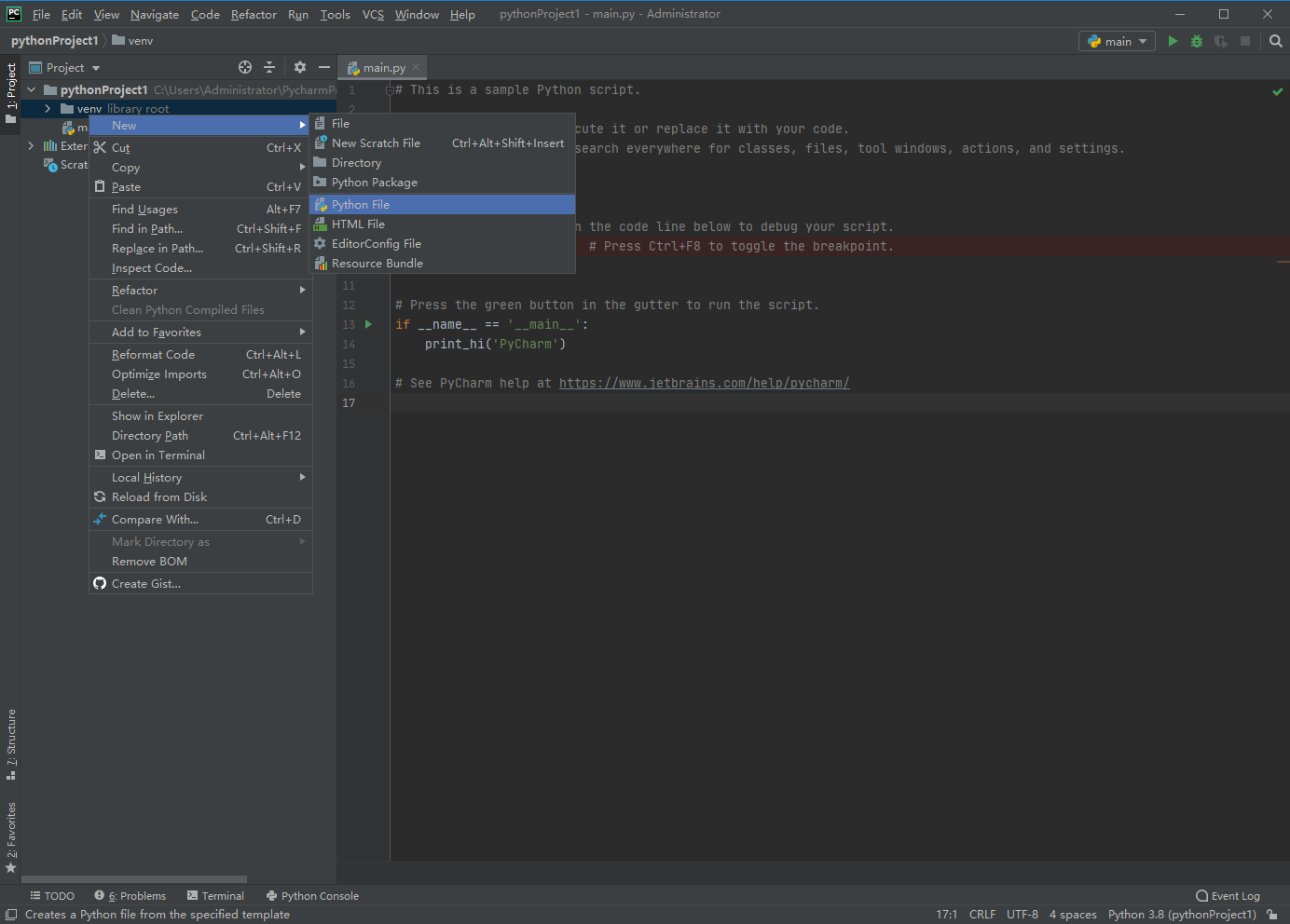 Pycharm Community Mac截图