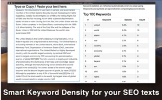 Keyword Density Mac截图