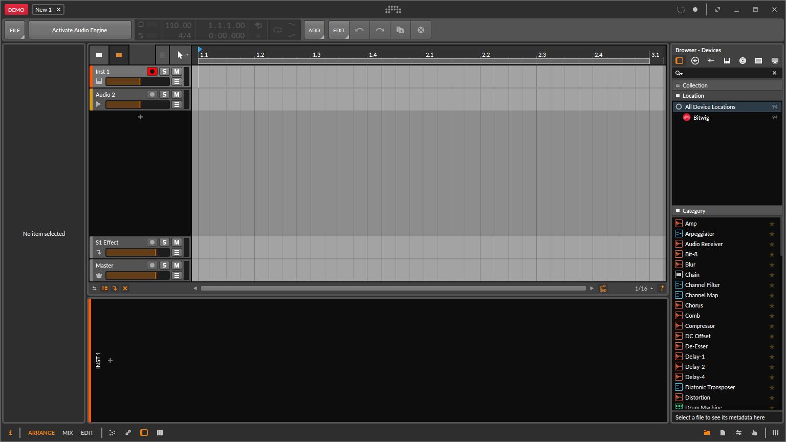 Bitwig Studio截图