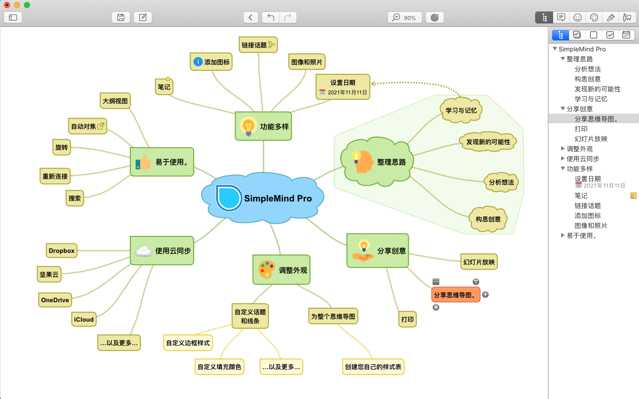 SimpleMind Pro Mac截图