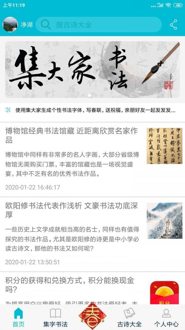 集大家书法截图