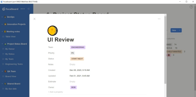 Focalboard截图