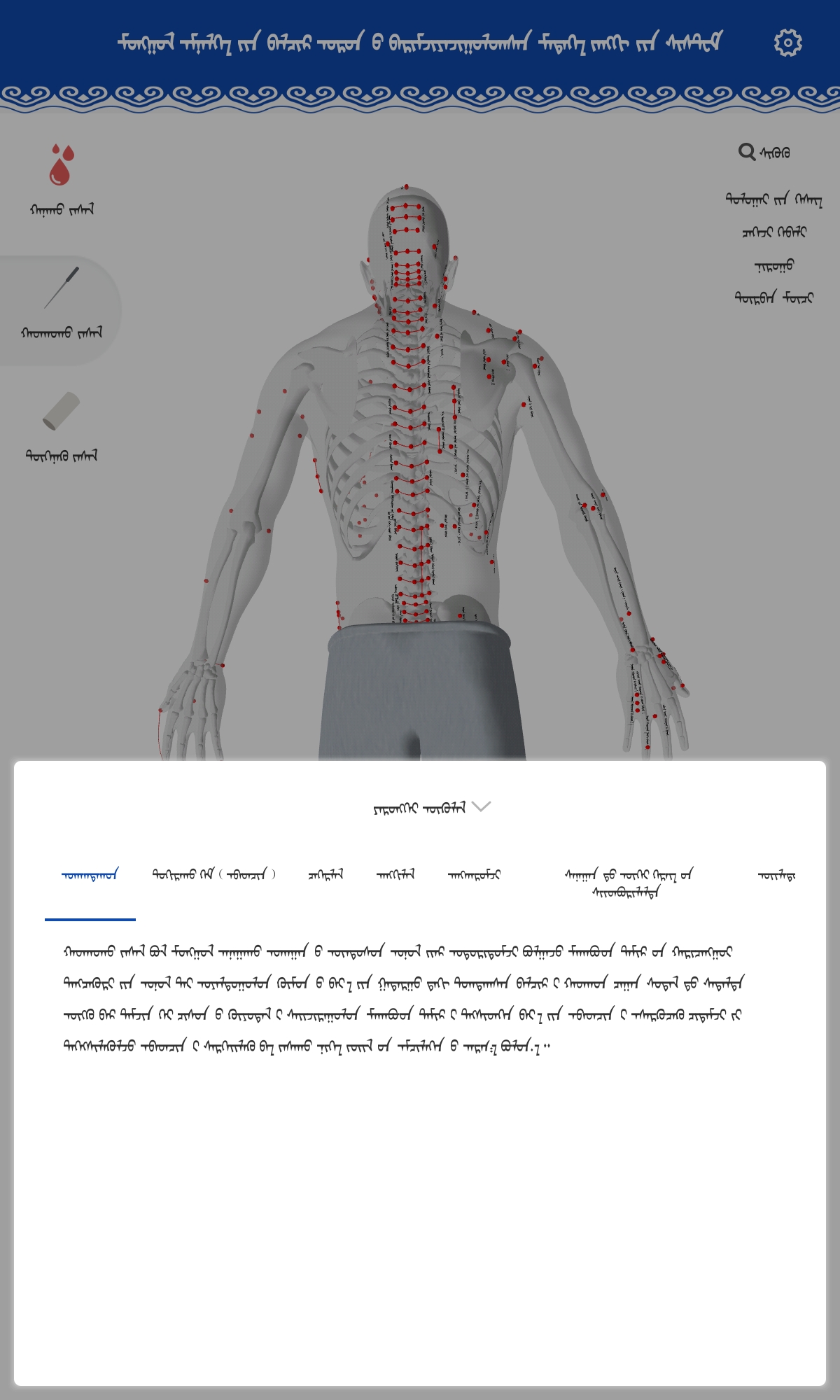 蒙医穴位标准化信息系统截图