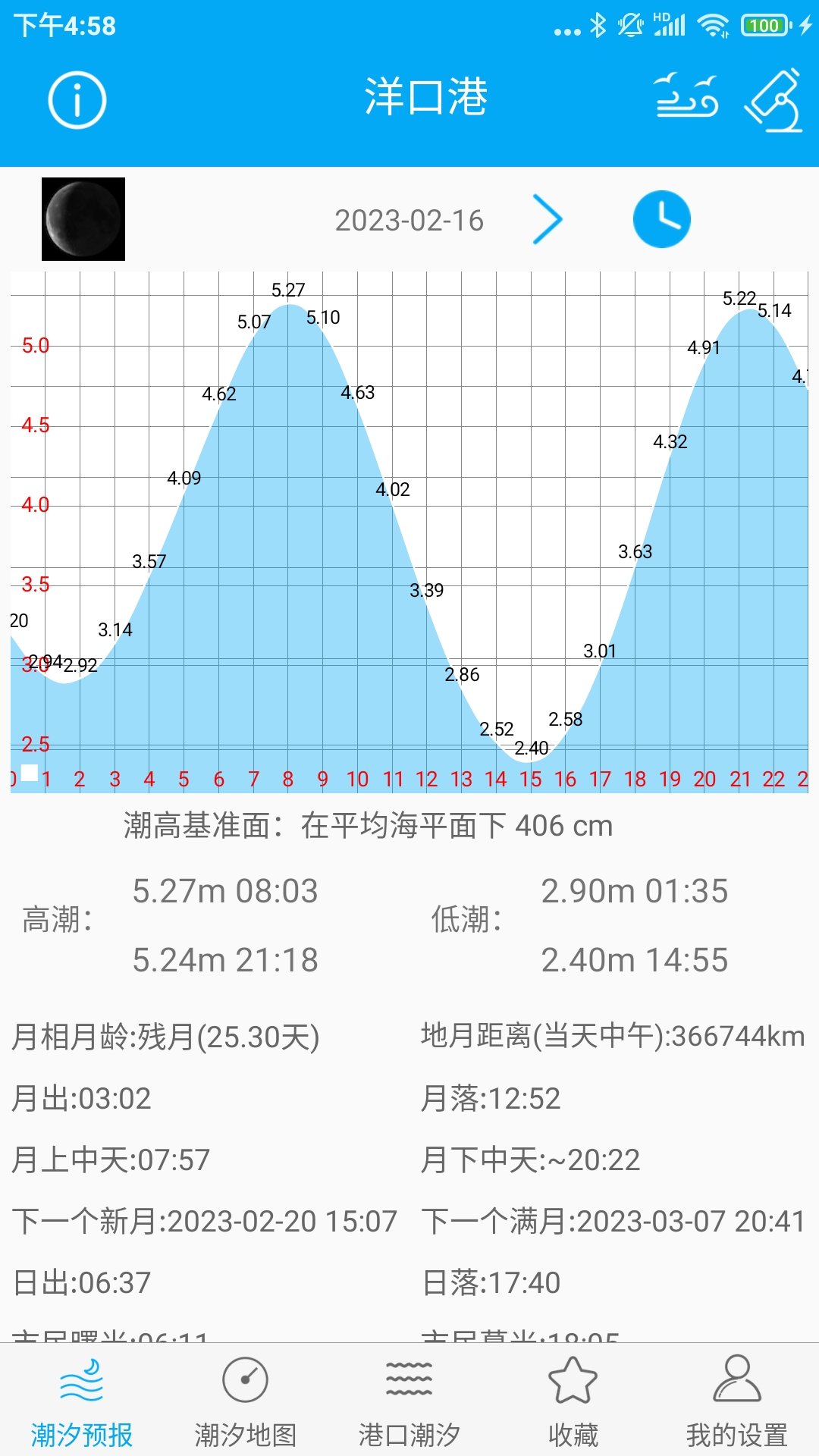 月相潮汐表截图