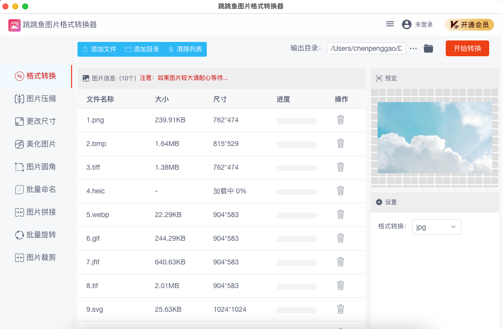 跳跳鱼图片格式转换器Mac版截图