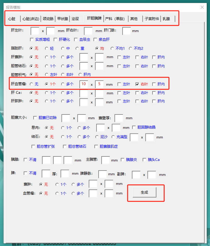 超声报告生成软件截图